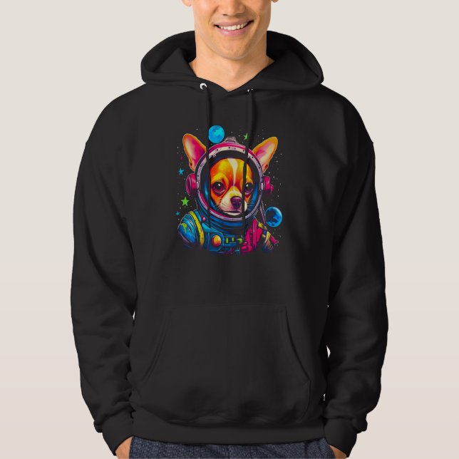 Chihuahua Dog as Astronaut Hoodie (Front)