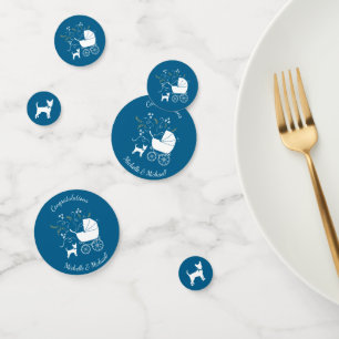 Chihuahua Dog Baby Shower Blue Boy Confetti