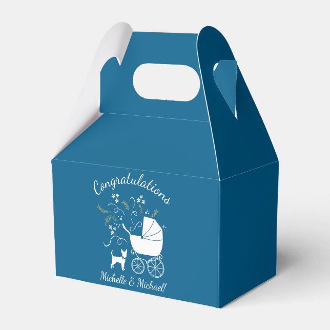 Chihuahua Dog Baby Shower Favor Box (Front Side)