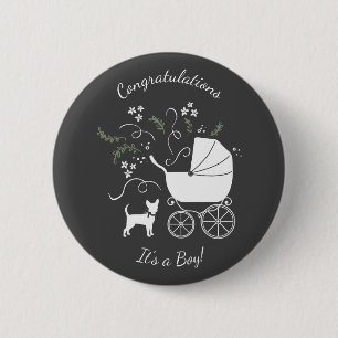 Chihuahua Dog Baby Shower Gender Neutral 2 Inch Round Button
