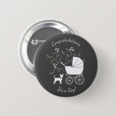 Chihuahua Dog Baby Shower Gender Neutral 2 Inch Round Button (Front & Back)