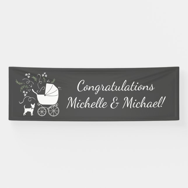 Chihuahua Dog Baby Shower Gender Neutral Banner (Horizontal)