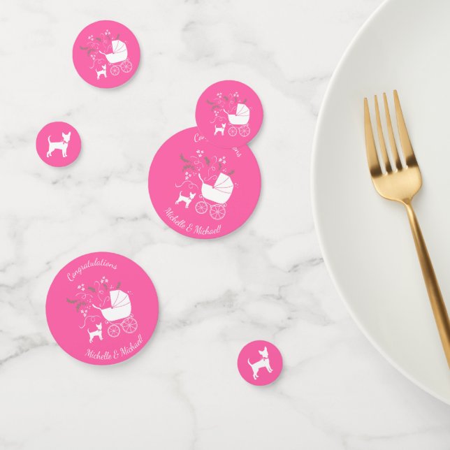 Chihuahua Dog Baby Shower Pink Girl Confetti (Group)