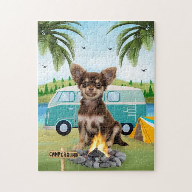 Chihuahua Dog Camping  Jigsaw Puzzle (Vertical)