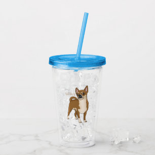Chihuahua dog cartoon illustration acrylic tumbler