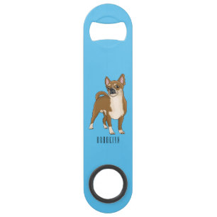Chihuahua dog cartoon illustration bar key