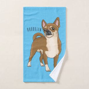 Chihuahua dog cartoon illustration bath towel set