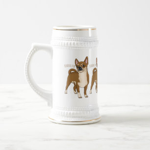 Chihuahua dog cartoon illustration  beer stein