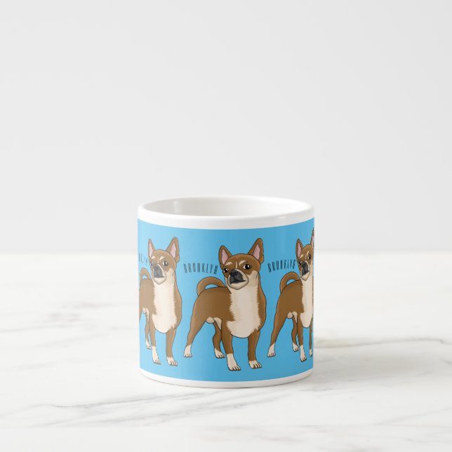 Chihuahua dog cartoon illustration espresso cup (Front)
