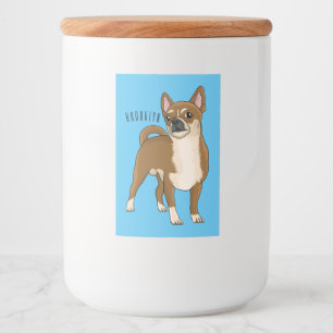 Chihuahua dog cartoon illustration food label