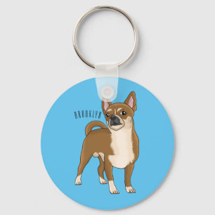 Chihuahua dog cartoon illustration keychain