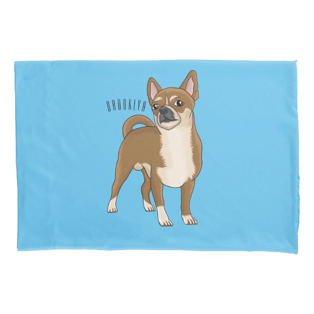 Chihuahua dog cartoon illustration pillowcase (Front)