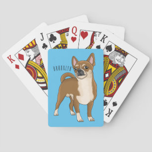 Chihuahua dog cartoon illustration playing cards
