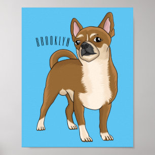 Chihuahua dog cartoon illustration  poster