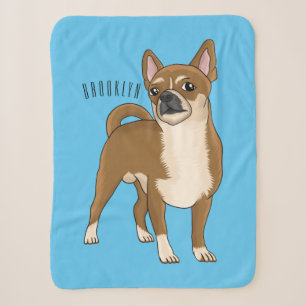 Chihuahua dog cartoon illustration sherpa blanket