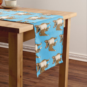 Chihuahua dog cartoon illustration  short table runner