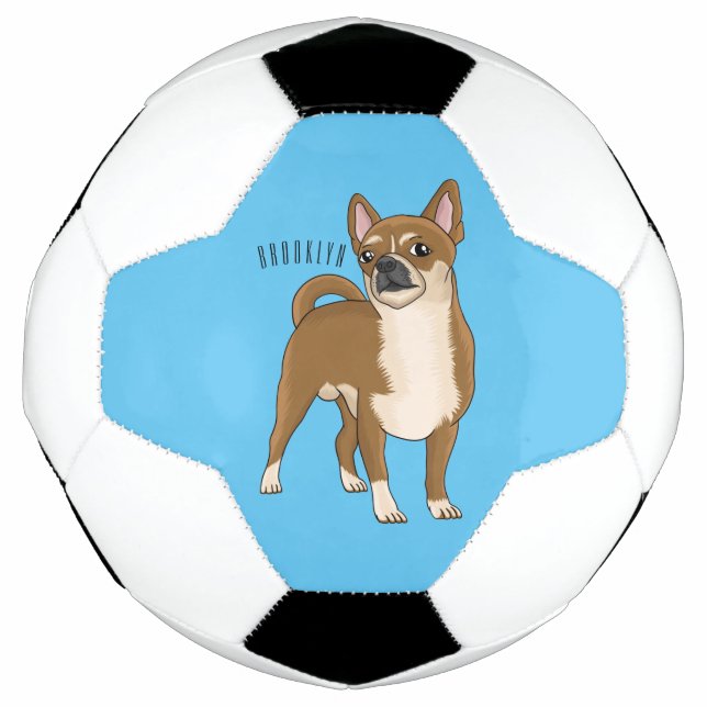 Chihuahua dog cartoon illustration  soccer ball (Front)
