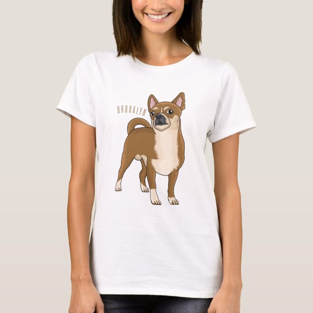 Chihuahua dog cartoon illustration  T-Shirt (Front)