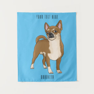Chihuahua dog cartoon illustration tapestry