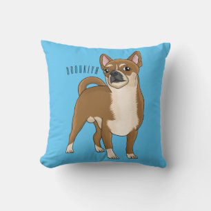 Chihuahua dog cartoon illustration  throw pillow