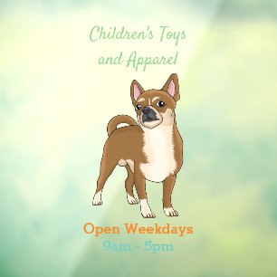 Chihuahua dog cartoon illustration window cling