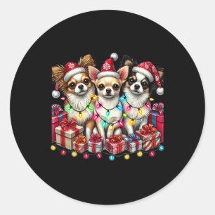 Chihuahua Dog Christmas Chihuahua Dog Mom Xmas Dog Classic Round Sticker