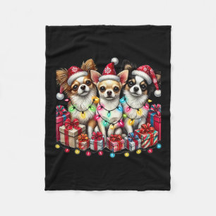 Chihuahua Dog Christmas Chihuahua Dog Mom Xmas Dog Fleece Blanket