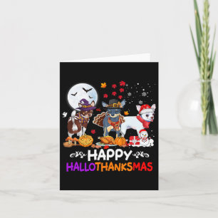 Chihuahua Dog Christmas Happy Hallothankmas Thanks Card