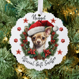 Chihuahua Dog Christmas  Ornament Card