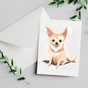 Chihuahua Dog   Cute Dog Pet Puppy Watercolor Card