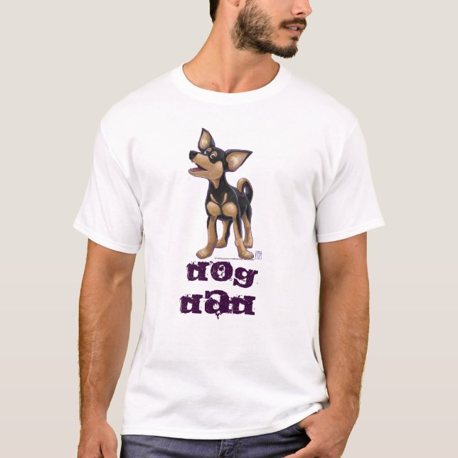 Chihuahua Dog Dad Heads and Tails T-Shirt (Front)