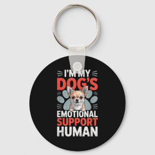 Chihuahua Dog Emotional Suprt Human Keychain