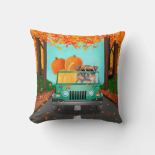 Chihuahua Dog Fall Pumpkin Throw Pillow
