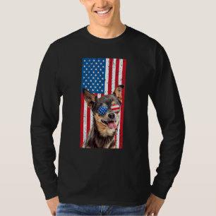 Chihuahua Dog For Kids Boy Black Chiwawa America T-Shirt