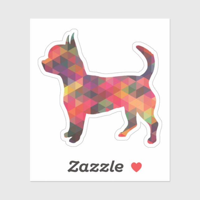 Chihuahua Dog Geometric Pattern Silhouette Multi (Sheet)