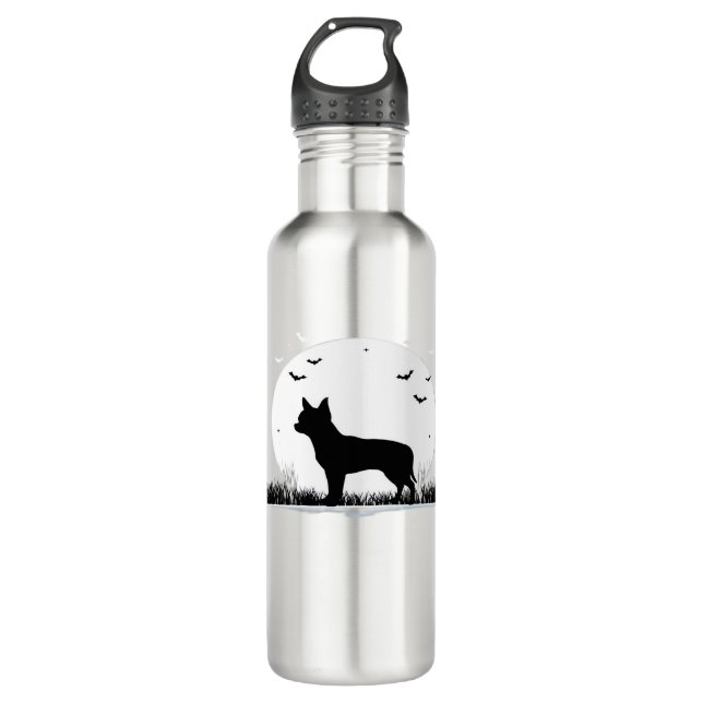 Chihuahua Dog – Halloween Moon Silhouette Classic  710 Ml Water Bottle (Front)