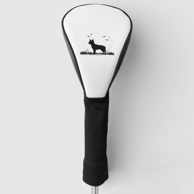 Chihuahua Dog – Halloween Moon Silhouette Classic  Golf Head Cover (Front)