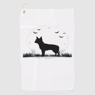 Chihuahua Dog – Halloween Moon Silhouette Classic Golf Towel