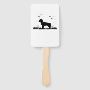 Chihuahua Dog � Halloween Moon Silhouette Classic  Hand Fan