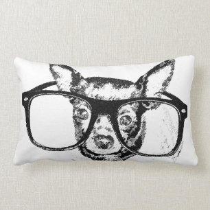 Chihuahua Dog Illustration Drawing Lumbar Pillow