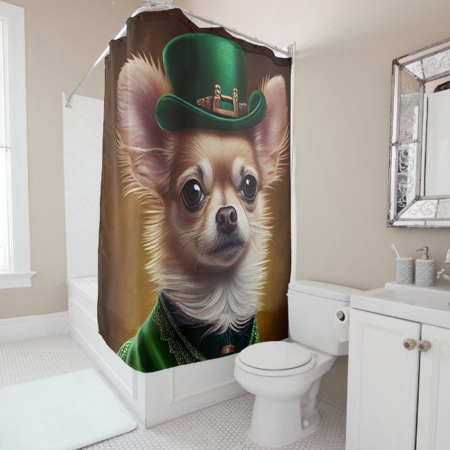 Chihuahua Dog in St. Patrick's Day Dress (In Situ)