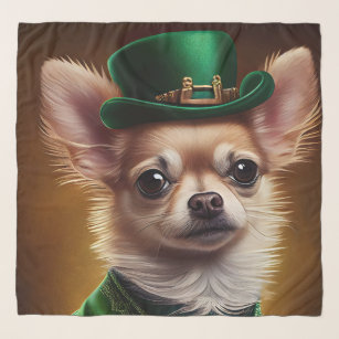 Chihuahua Dog in St. Patrick's Day Dress Scarf
