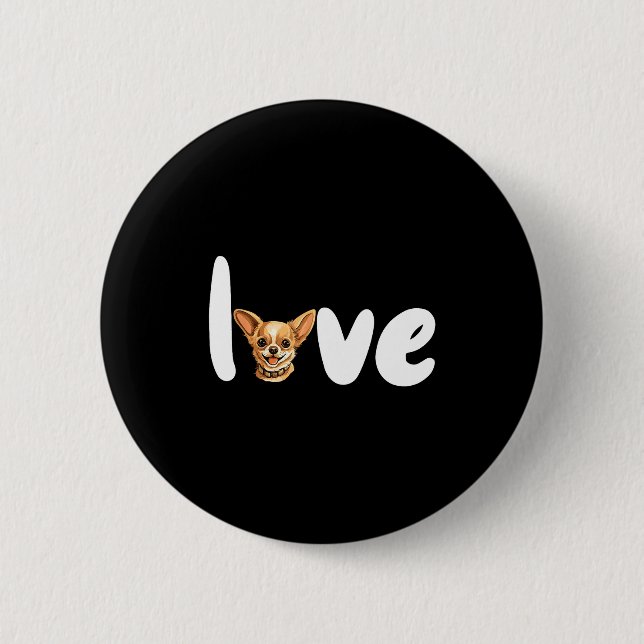 Chihuahua Dog Love For Valentine's Day  2 Inch Round Button (Front)