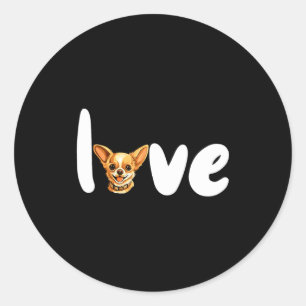 Chihuahua Dog Love For Valentines Day Classic Round Sticker