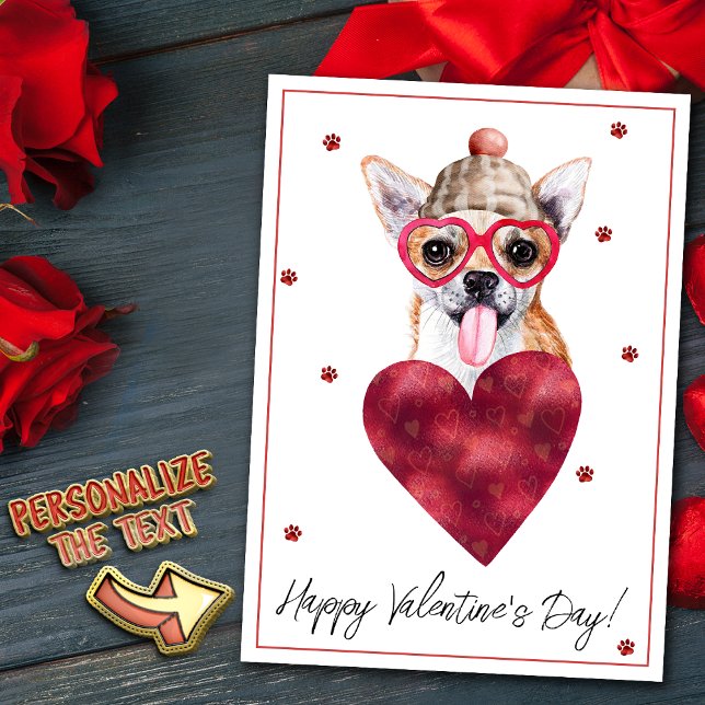 Chihuahua Dog Lover Valentine Gift Holiday Card (Creator Uploaded)