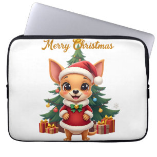 Chihuahua Dog Merry Christmas Laptop Sleeve