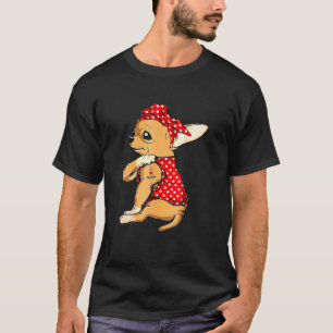 Chihuahua Dog Mom Bandana Cute I Love Mom Tattoo M T-Shirt