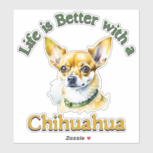 Chihuahua dog mom, dog dad gift, car decal sticker