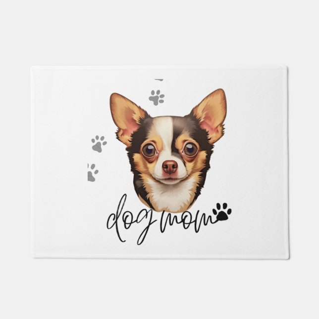Chihuahua Dog Mom  Doormat (Front)