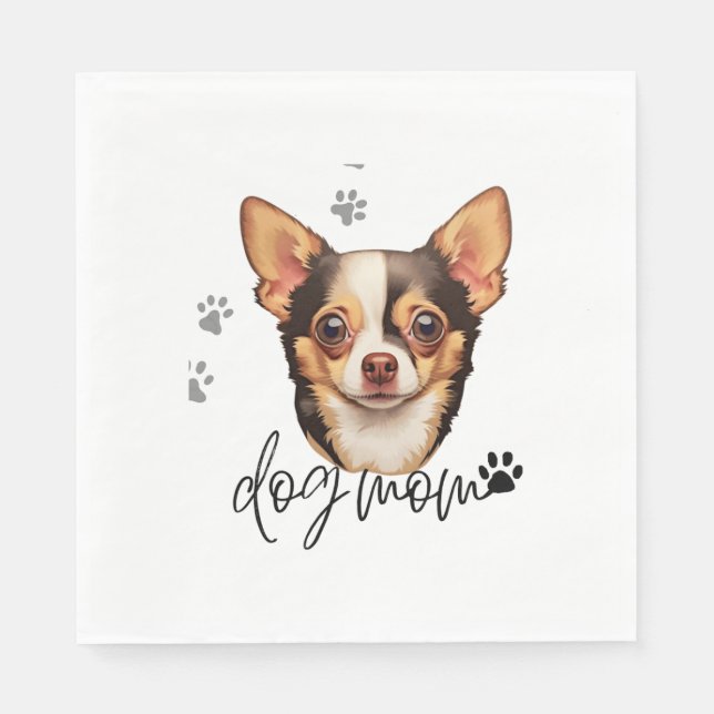 Chihuahua Dog Mom  Napkin (Front)